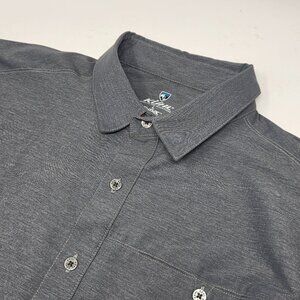 Kuhl Shirt Mens Large Gray Blue Short Sleeve Button Up Tufflex Hiking Outdoor